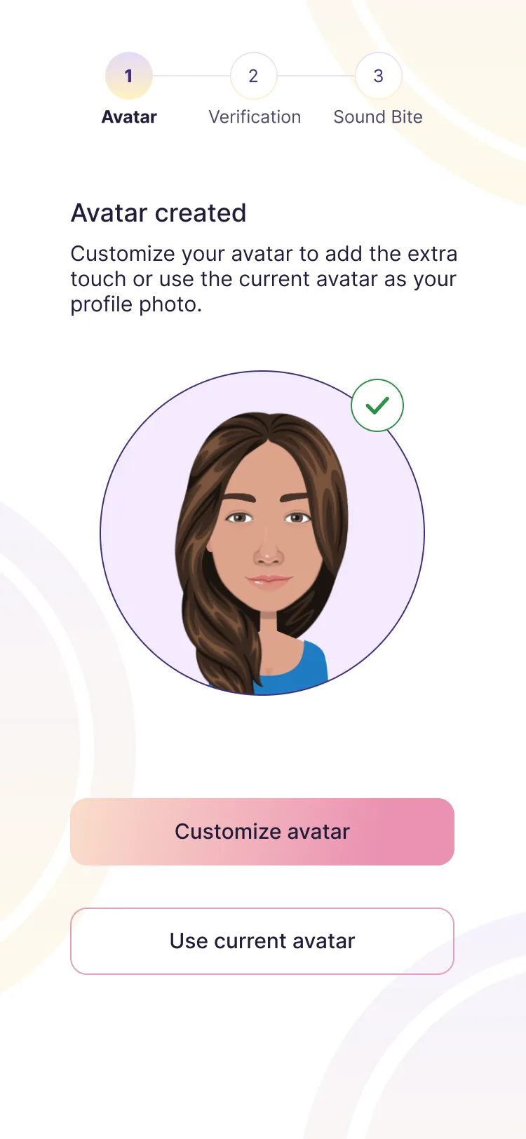 SwoonMe onboarding: avatar setup