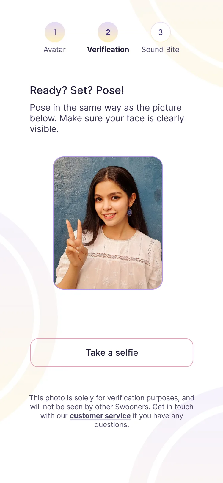 SwoonMe onboarding: photo verification