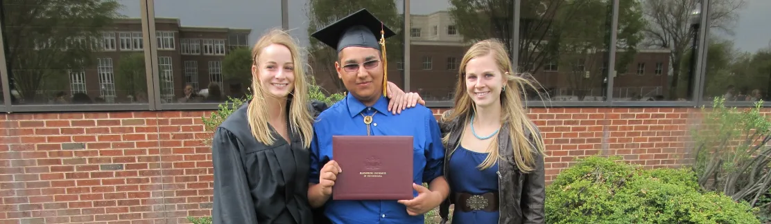 Sharing celebrations for my psych degree with my family